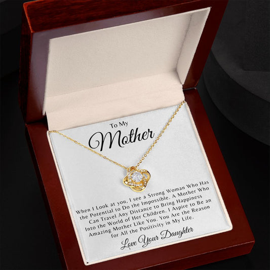 To My Mother | Strong Woman Love Knot Necklace