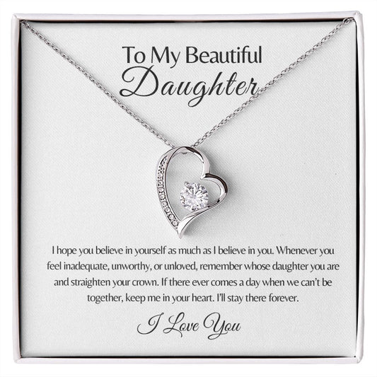 To My Beautiful Daughter | Believe In Yourself Forever Love Necklace