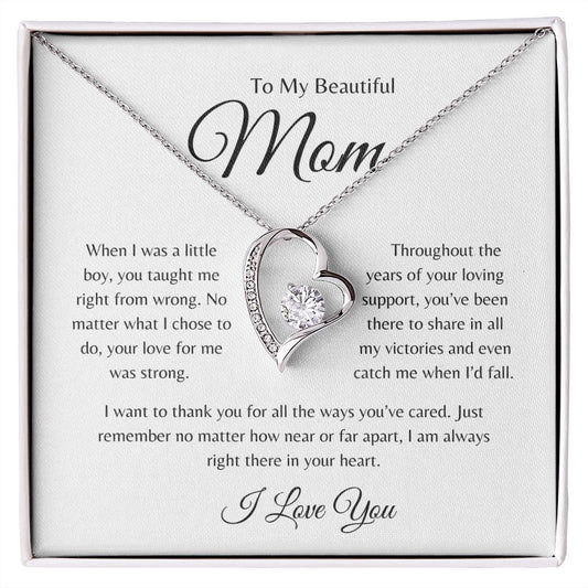 To My Beautiful Mom | Thank You Forever Love Necklace