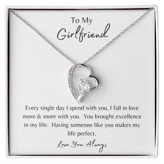 To My Girlfriend | Fall In Love Forever Love Necklace