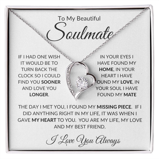 To My Beautiful Soulmate | In Your Eyes Forever Love Knot Necklace