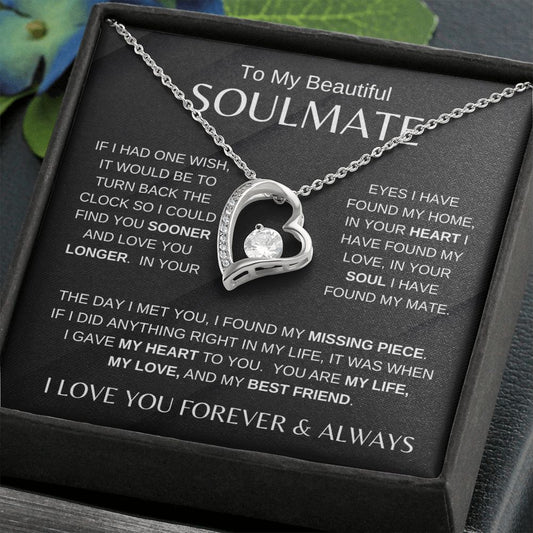 To My Beautiful Soulmate | My Heart Forever Love Necklace