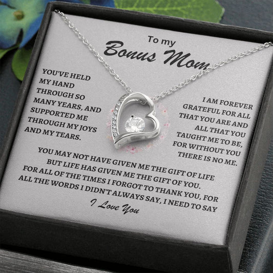 To My Bonus Mom | Held My Hand Forever Love Necklace