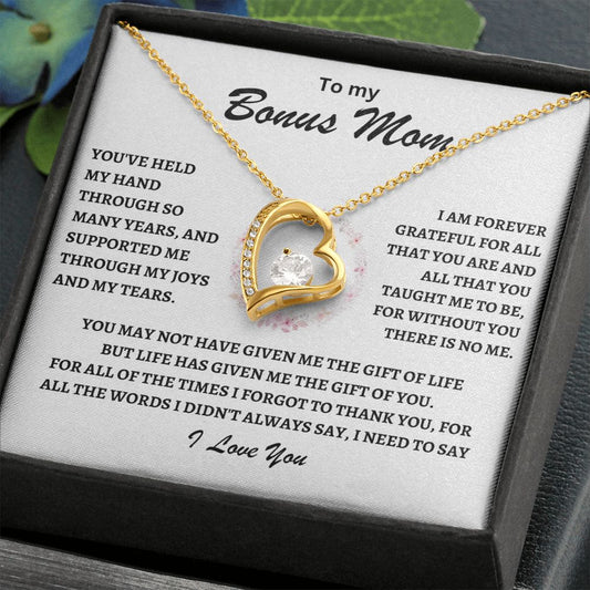To My Bonus Mom | Held My Hand Forever Love Necklace