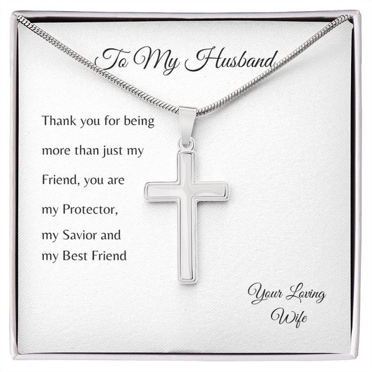 To My Husband | My Protector Cross Necklace
